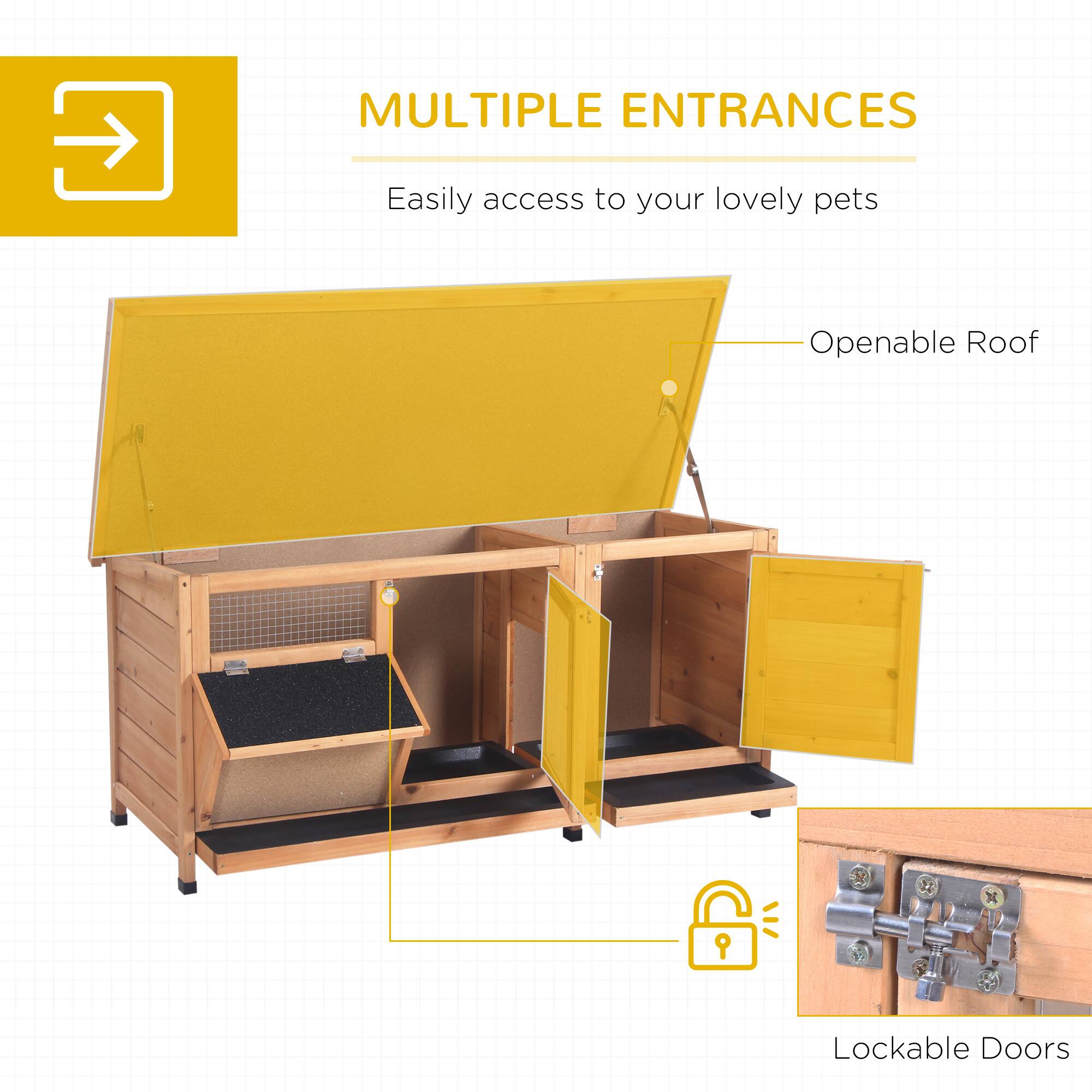 MULTIPLE ENTRANCES  
Easily access to your lovely pets  

- Openable Roof  
- Lockable Doors