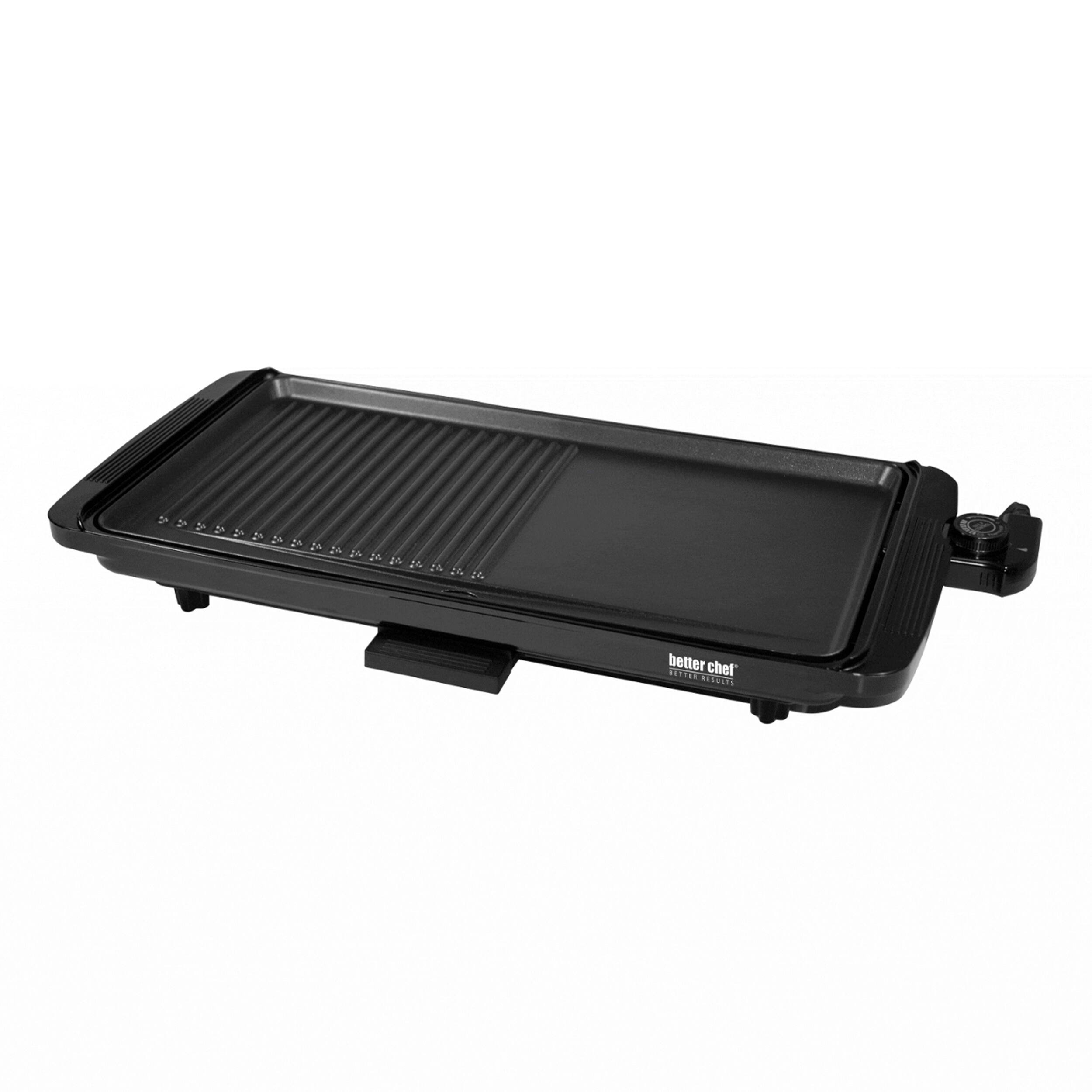 Better Chef - 2 in 1 Family Size Electric Counter Top Grill/Griddle - Black