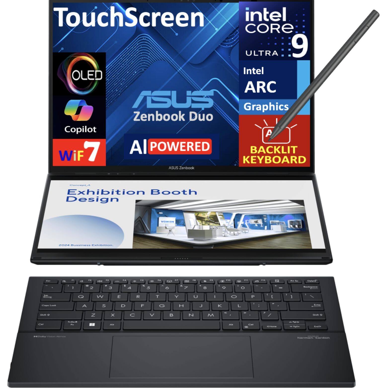 ASUS Zenbook Duo 2 in 1 Laptop 14.0 2.8K Display (Intel Ultra 9