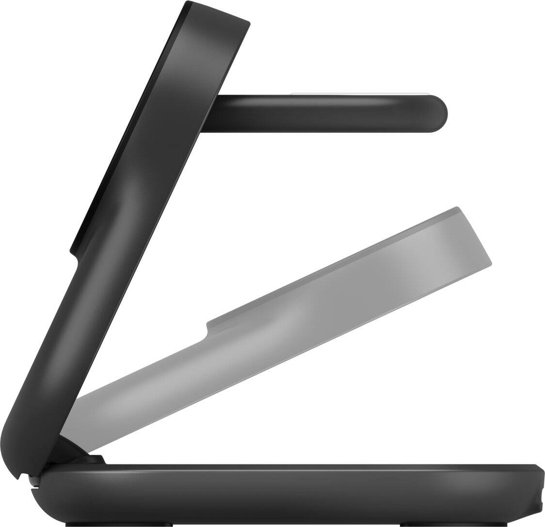 Alt View 2. Belkin - 3-in-1 Foldable Magnetic Charging Stand, 25W Qi2, MagSafe compatible, charge iPhone, compact travel-friendly design - Black.