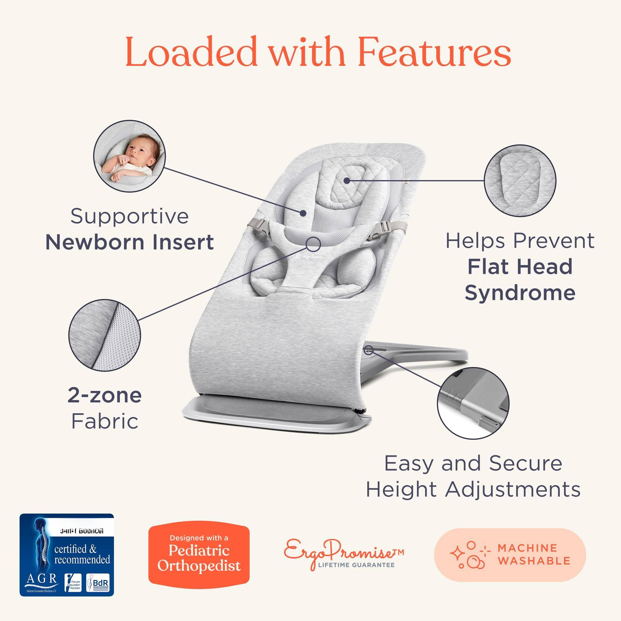 Loaded with Features

- Supportive Newborn Insert
- Helps Prevent Flat Head Syndrome
- 2-zone Fabric
- Easy and Secure Height Adjustments

Certified & recommended AGR
Designed with a Pediatric Orthopedist
ErgoPromiser
LIFETIME GUARANTEE
MACHINE WASHABLE