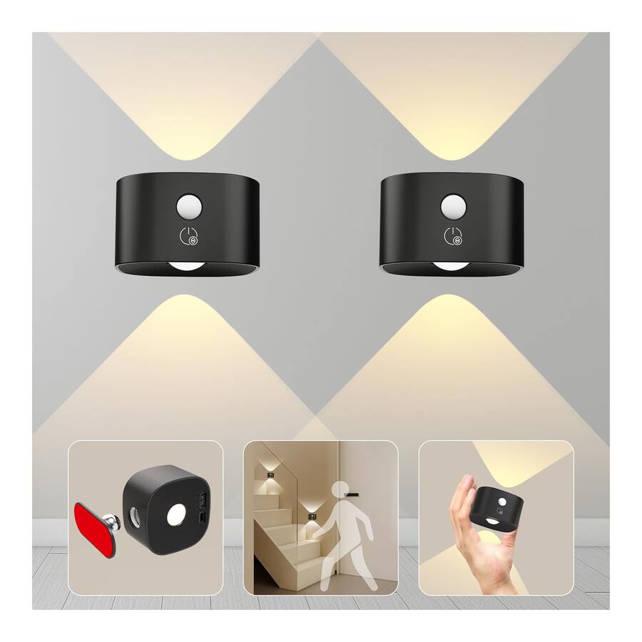 Empire DigiLabs Led Wall Lamps Set Of 2 With Rechargeable Operated ...