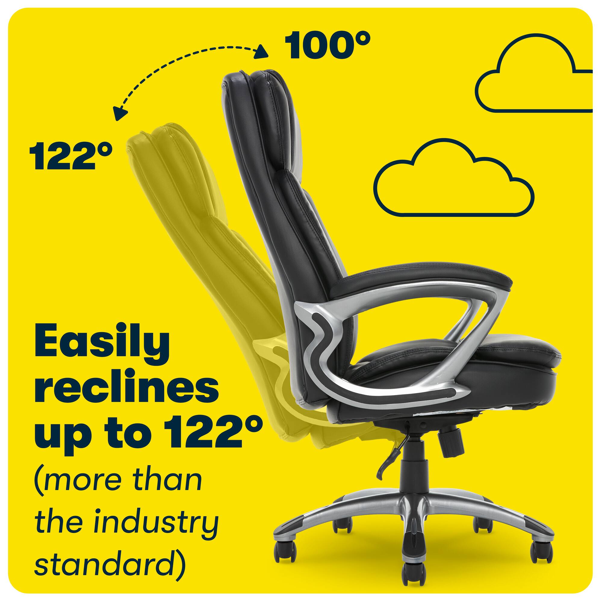 Alt View 11. Serta - Fairbanks Bonded Leather Big and Tall Executive Office Chair - Black.