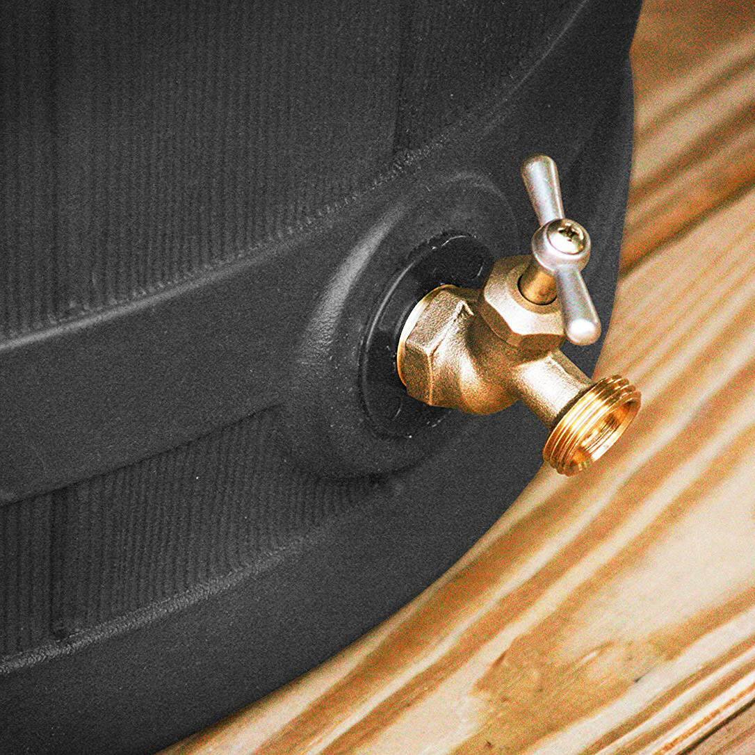 Alt View 2. Good Ideas - Good Ideas Rain Wizard 50 Gallon Plastic Rain Barrel, Black with 50' Soaker Hose.