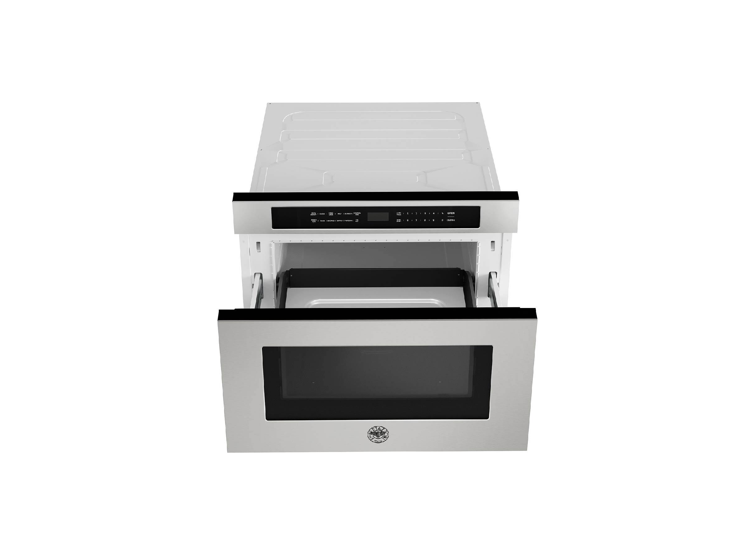 Angle. Bertazzoni - Bertazzoni - 24 in. 1.2 Cu. Ft. Microwave Drawer - Stainless Steel - Stainless Steel.