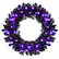 Front. Costway - 24inch Pre-lit Christmas Halloween Wreath w/ 35 Purple LED Lights - Black.