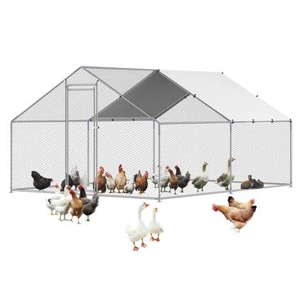 Front. Boyel Living - Metal Chicken Coop 9 Ft Large Walk In Poultry Hen House.