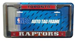 Rico Industries - Toronto Raptors - 12" x 6" Standard Size - Chrome Metal License Plate Frame - Multi