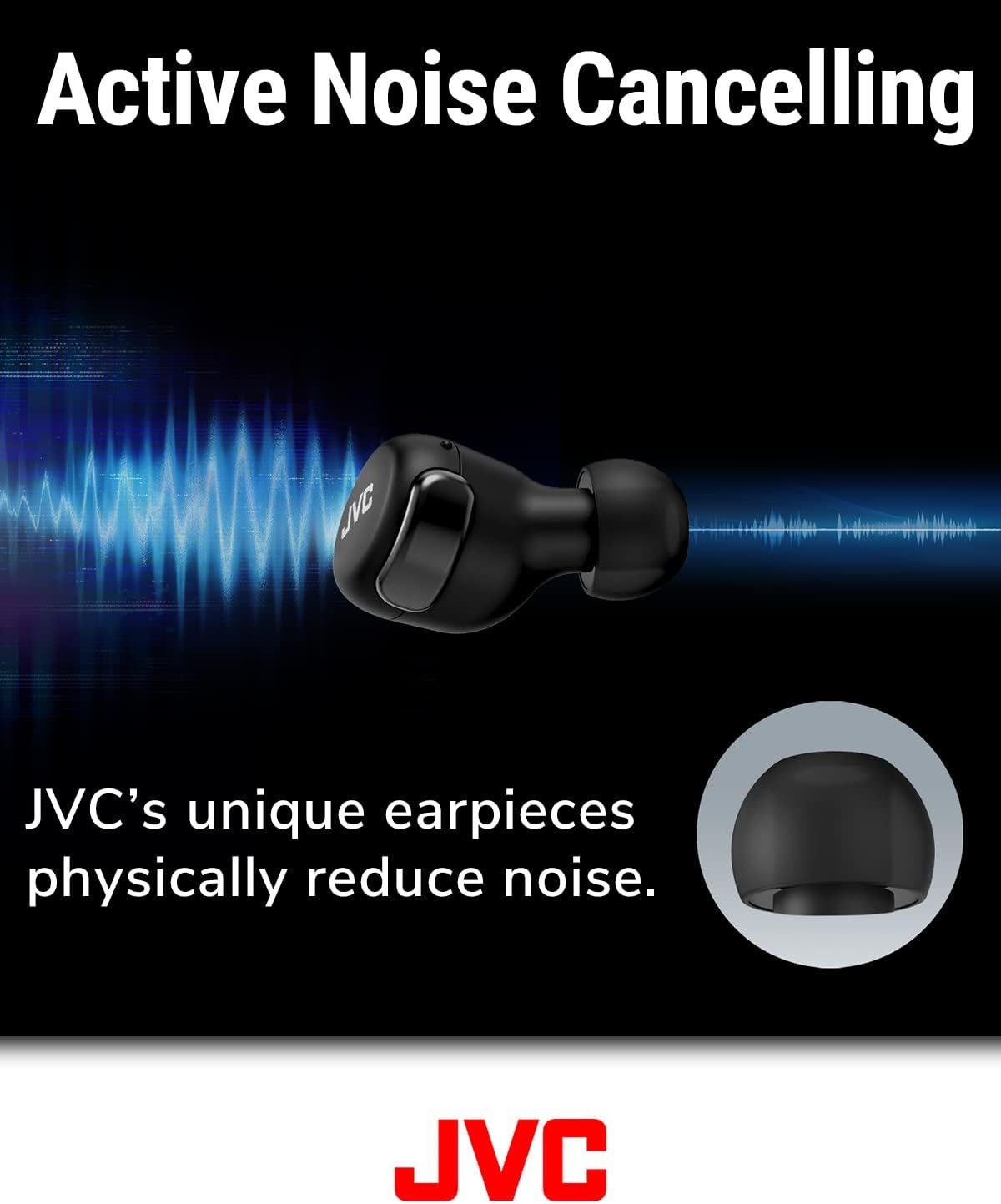Active Noise Cancelling

JVC's unique earpieces physically reduce noise.