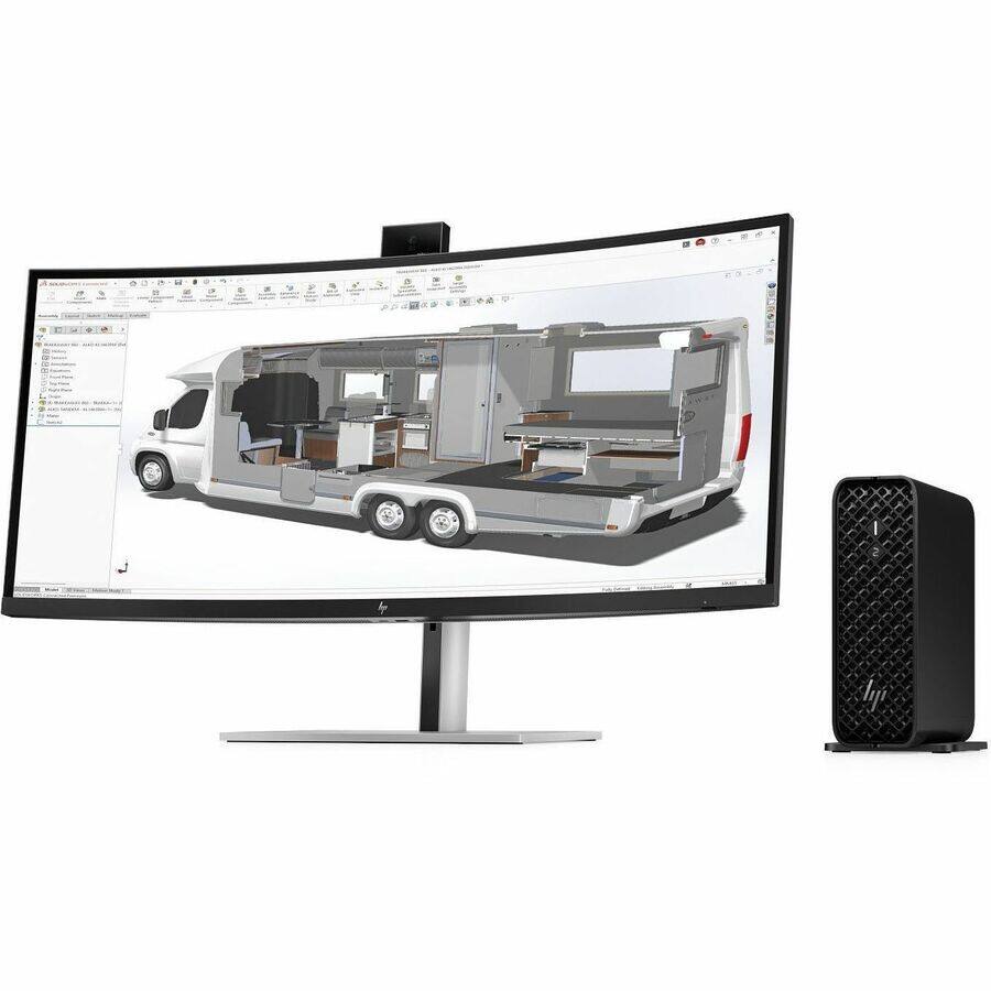 Alt View 1. HP - HP Z2 Mini G1i Workstation - Intel Core Ultra 7 265K - 32 GB - 1 TB SSD - Mini PC - Black - Intel W880 Chip - Windows 11 - Black.