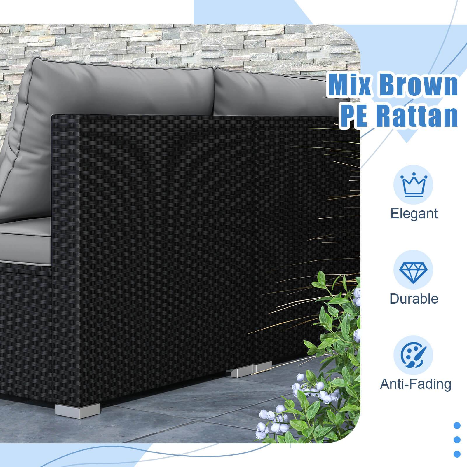 Mix Brown PE Rattan, Elegant, Durable, Anti-Fading