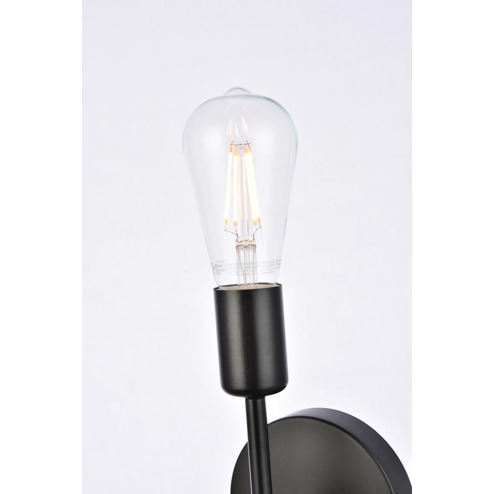 Alt View 3. Living District - Keely 1 light black wall sconce - Black.