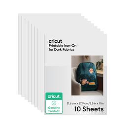 Cricut - Printable Iron-On For Dark Fabrics - 8.5 in x 11 in (10 ct), Transparent
