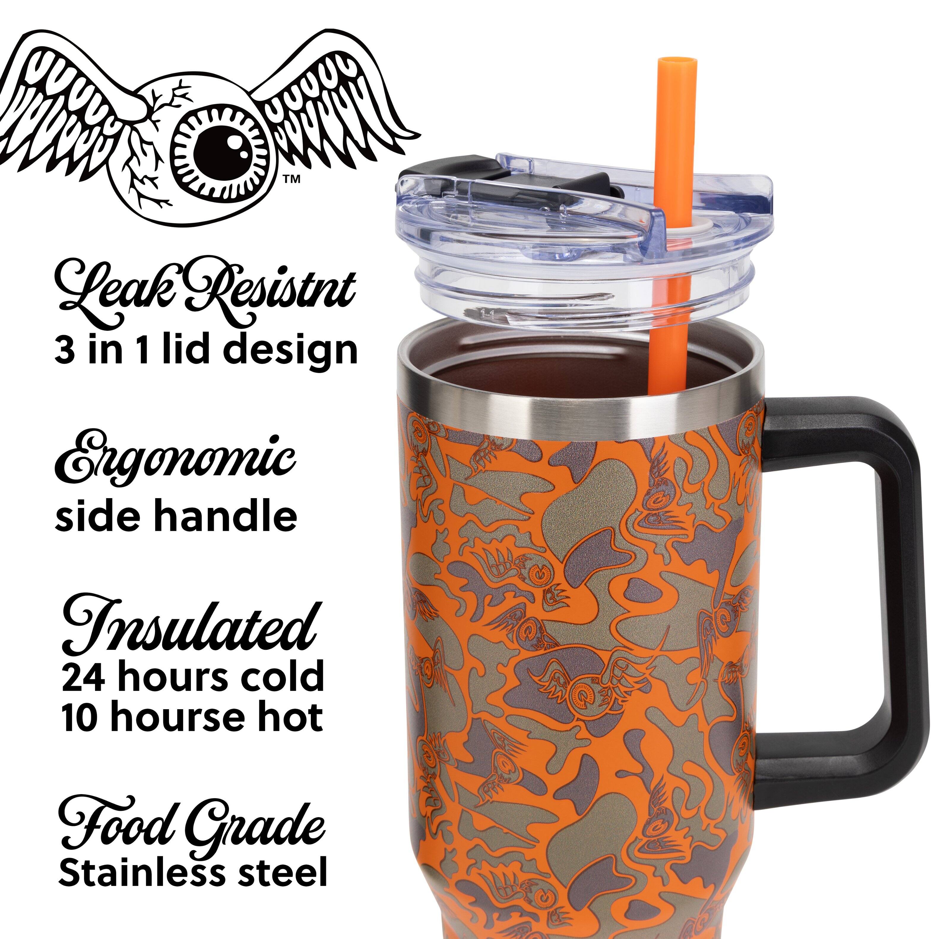 Leak Resistant  
3 in 1 lid design  
Ergonomic side handle  
Insulated  
24 hours cold  
10 hours hot  
Food Grade Stainless steel