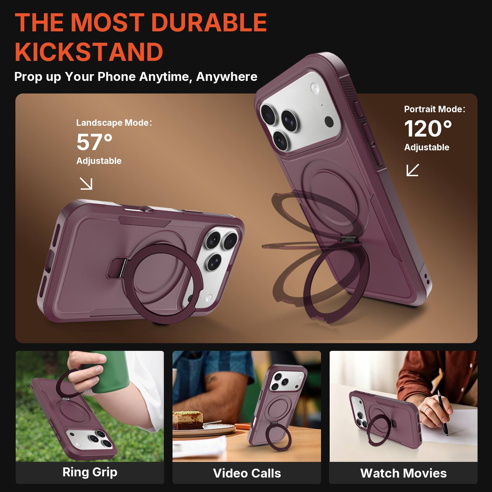 Dteck Magnetic Case for Apple iPhone 18 Pro with Ring Kickstand ...