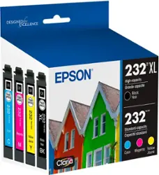 Epson - 232 Claria Ink High Capacity Black & Standard Color Cartridge Combo Pack (T232XL-BCS) - Black/Cyan/Magenta/Yellow - Front_Zoom