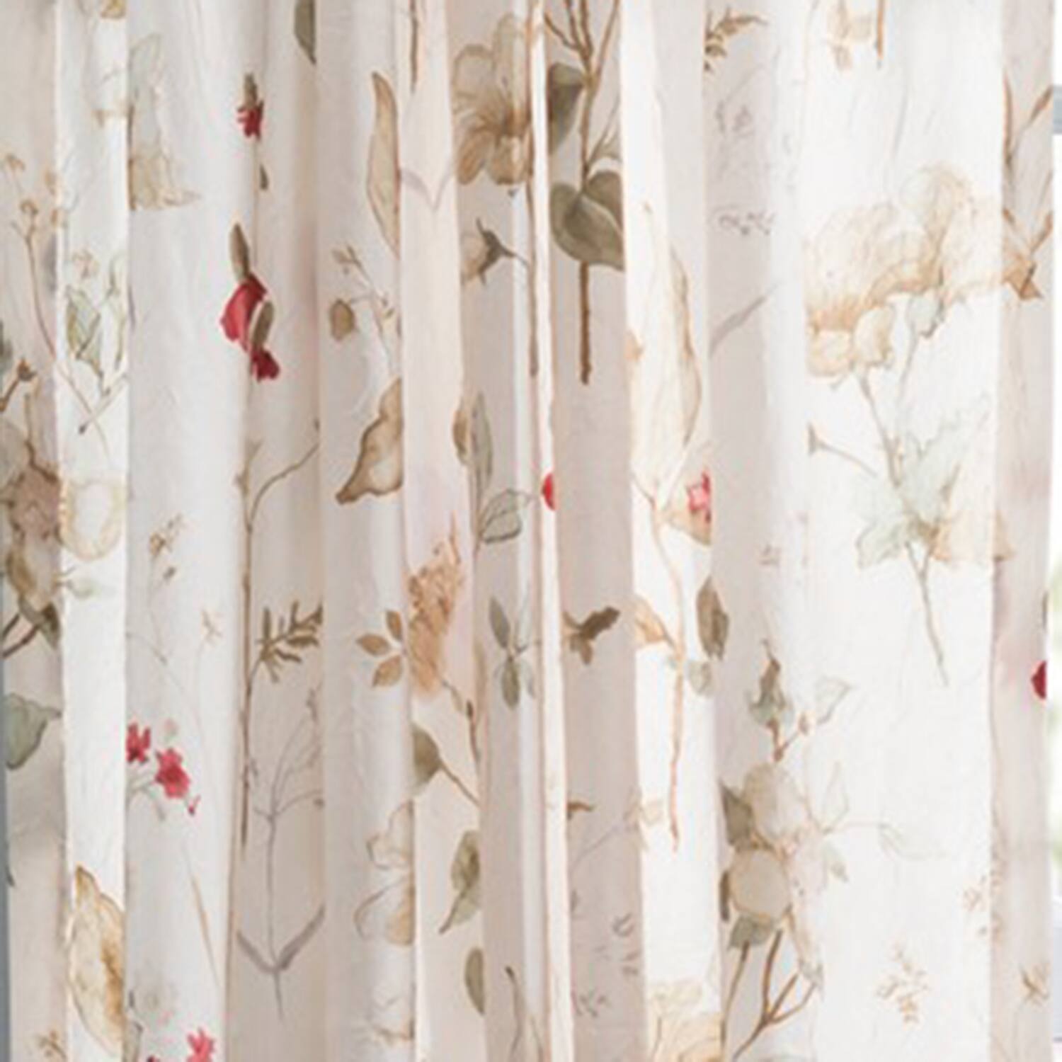 Left. Ellis Curtain - Ellis Curtain Sophia Rod Pocket Tailored Panel - 48x63" Multi - Multi.