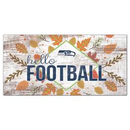 Fan Creations - Seattle Seahawks 6'' x 12'' Hello Football Wall Art - White
