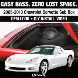 NVX - BOOST Box Custom Fit 10" 350W RMS Loaded Sealed Subwoofer Enclosure for 2006-2013 Chevrolet C6 Corvette - Black