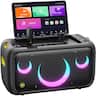 Ikarao - Karaoke Machine with Lyrics Display, 13.3" Screen, 2 Wireless Mics (Hidden & Self-Charging), 460W Bluetooth Speaker, TV