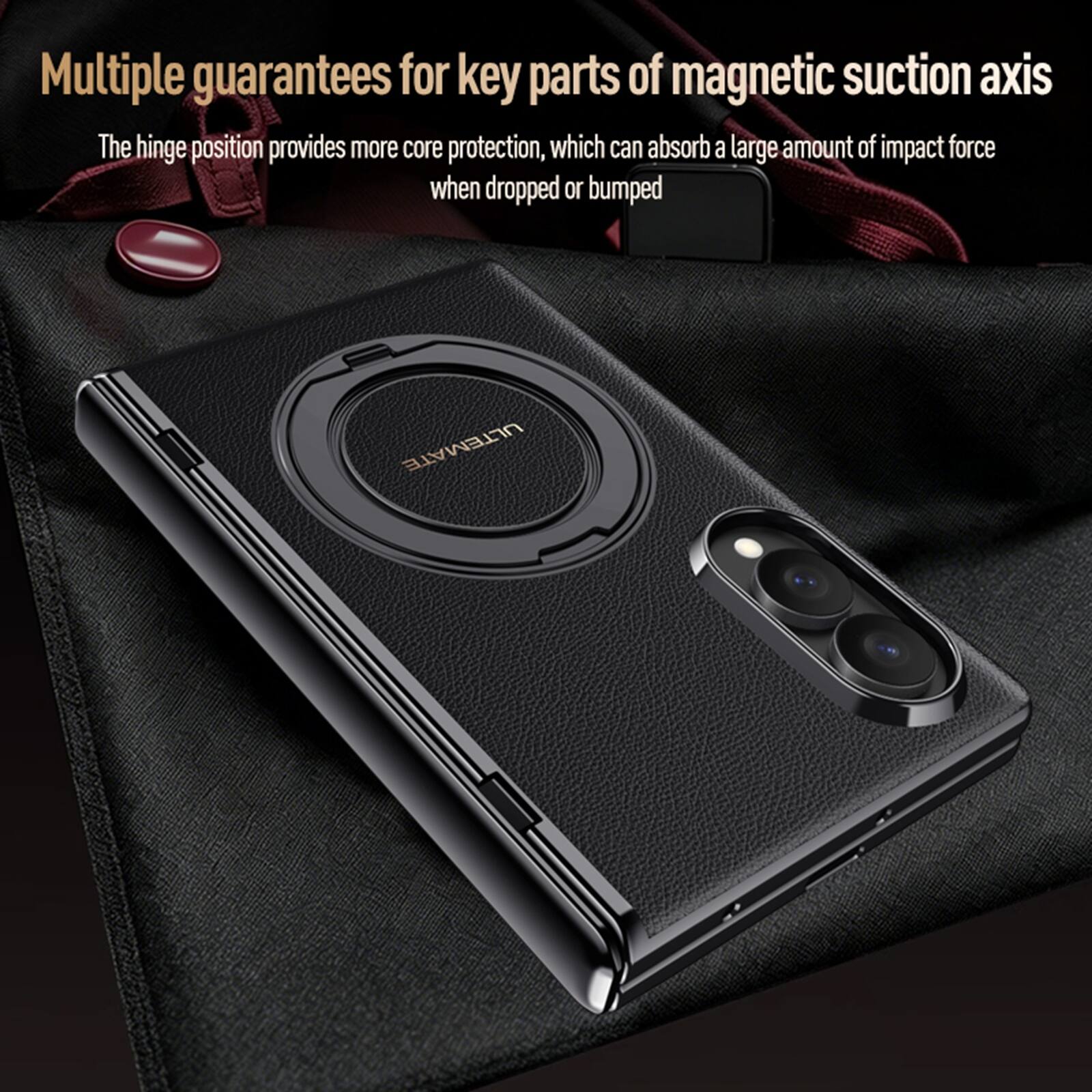 Multiple guarantees for key parts of magnetic suction axis

The hinge position provides more core protection, which can absorb a large amount of impact force when dropped or bumped