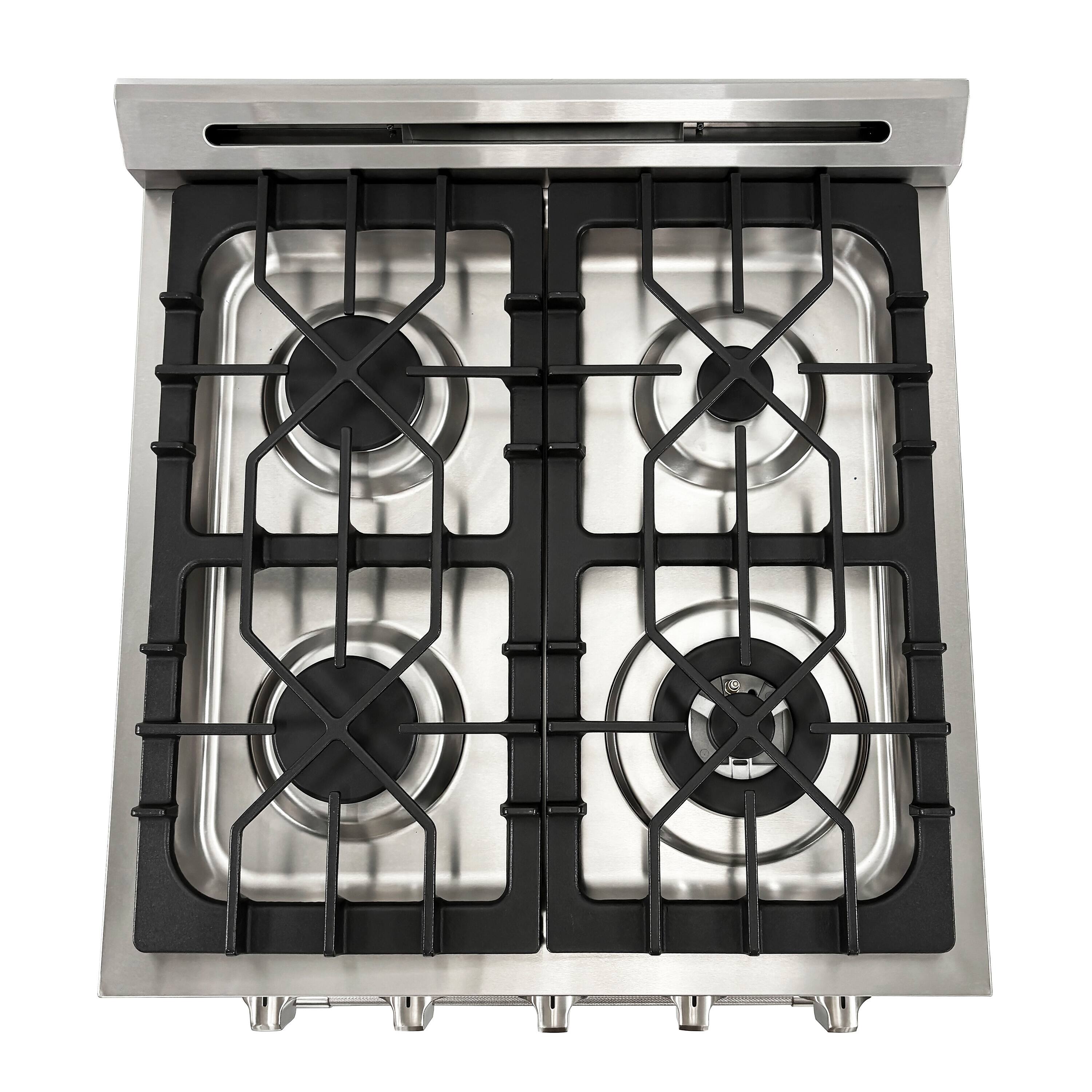Left. Unique Appliances - Off-Grid 24 in. Wide 4 Burner 3.75 Cu. Ft. Freestanding LP Gas Range with Waist-High Broiler and Manual Clean - Black.