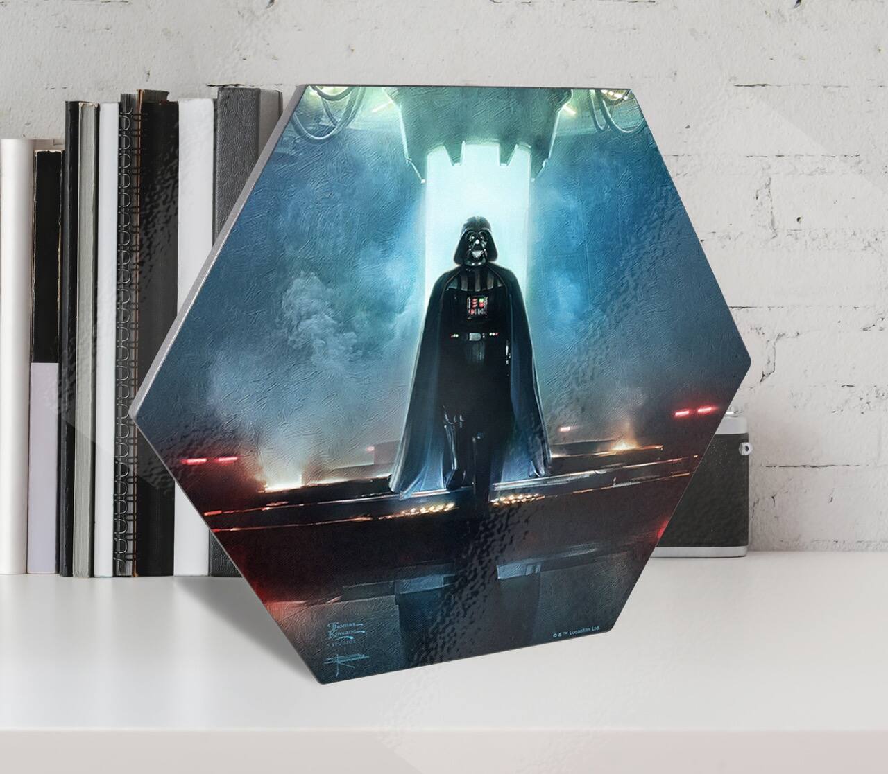 Left. Trend Setters - Star Wars (Obi-Wan Kenobi - Darkness Has Arrived) KNEXAGON® Wood Print - Multicolor.