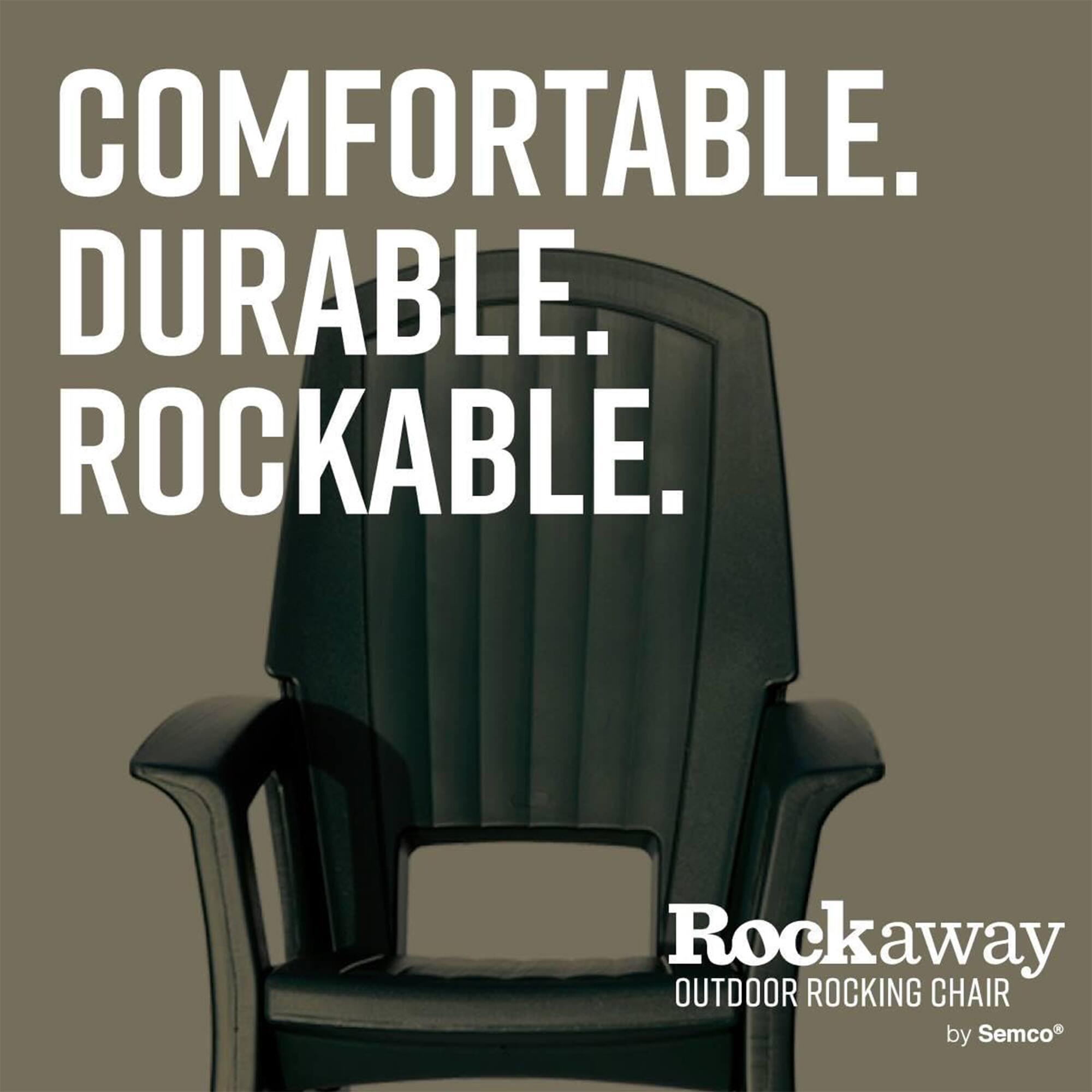 COMFORTABLE.  
DURABLE.  
ROCKABLE.  

Rockaway OUTDOOR ROCKING CHAIR  
by Semco