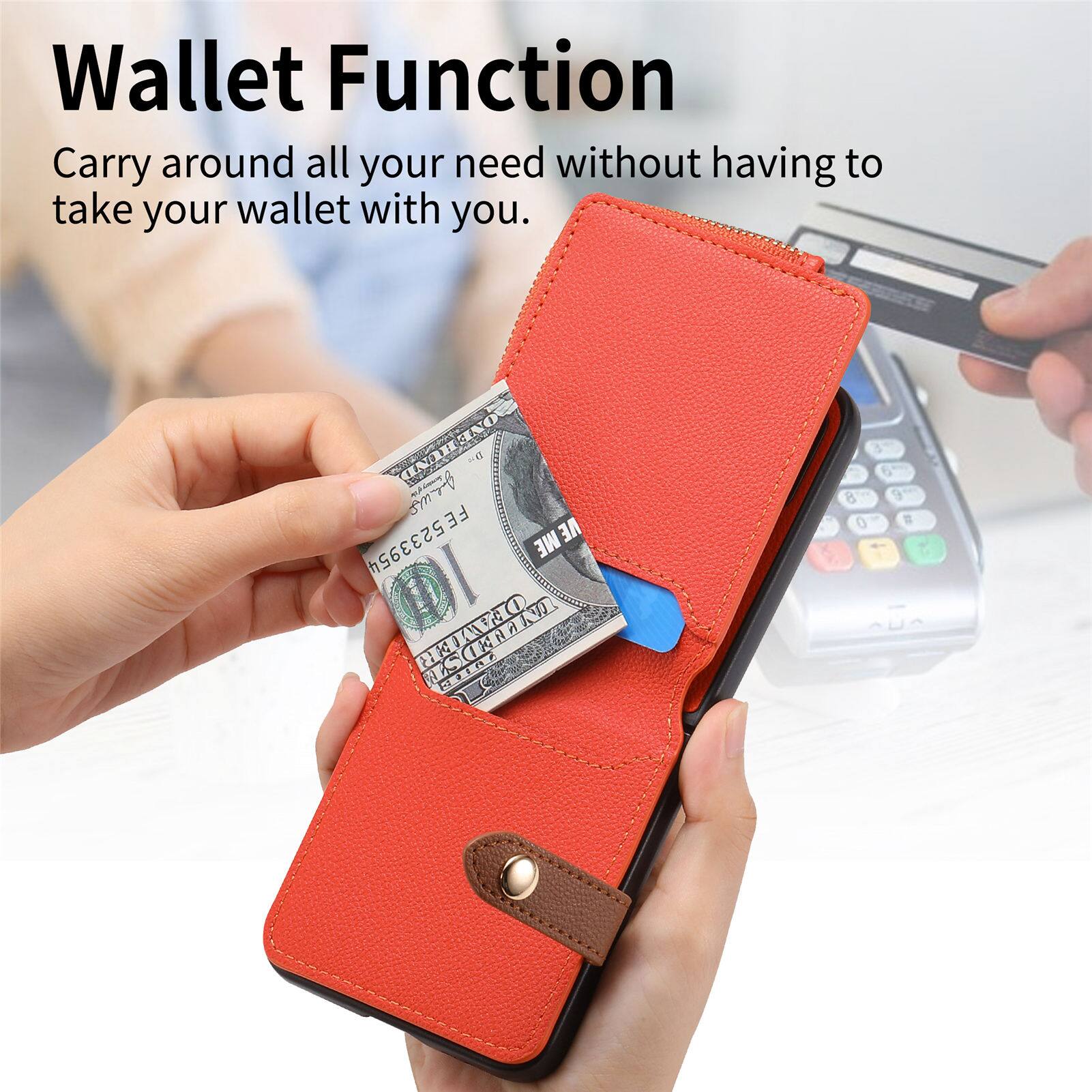 Wallet Function  
Carry around all your need without having to take your wallet with you.