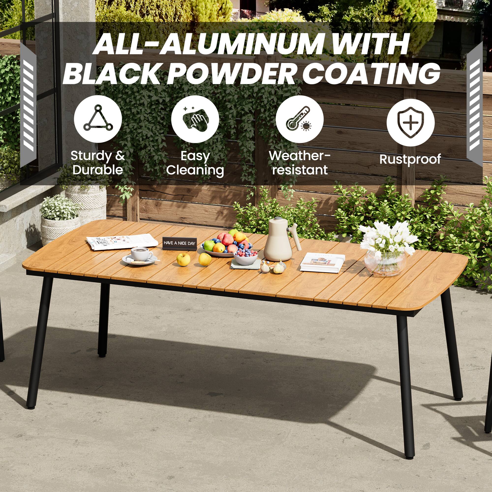 ALL-ALUMINUM WITH BLACK POWDER COATING

- Sturdy & Durable
- Easy Cleaning
- Weather-resistant
- Rustproof