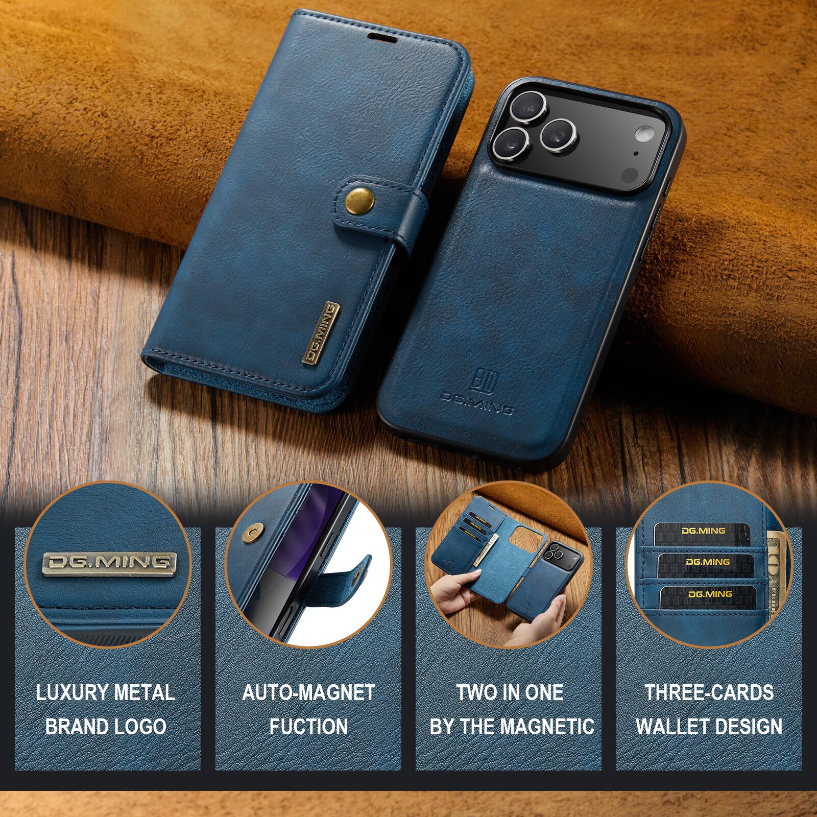 2 ANIWSO DD PEMINS DG.MING II! go OOLMINO DOMING DG.MING LUXURY METAL BRAND LOGO AUTO-MAGNET FUNCTION TWO IN ONE THREE-CARDS BY THE MAGNETIC WALLET DESIGN