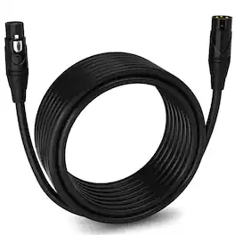 Lyxpro - 30 ft Balanced XLR Cable, Male to Female, 3 Pin Microphone Cable - Black