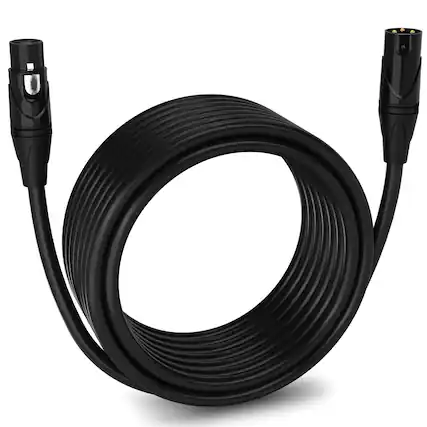 Front. Lyxpro - 30 ft Balanced XLR Cable, Male to Female, 3 Pin Microphone Cable - Black.