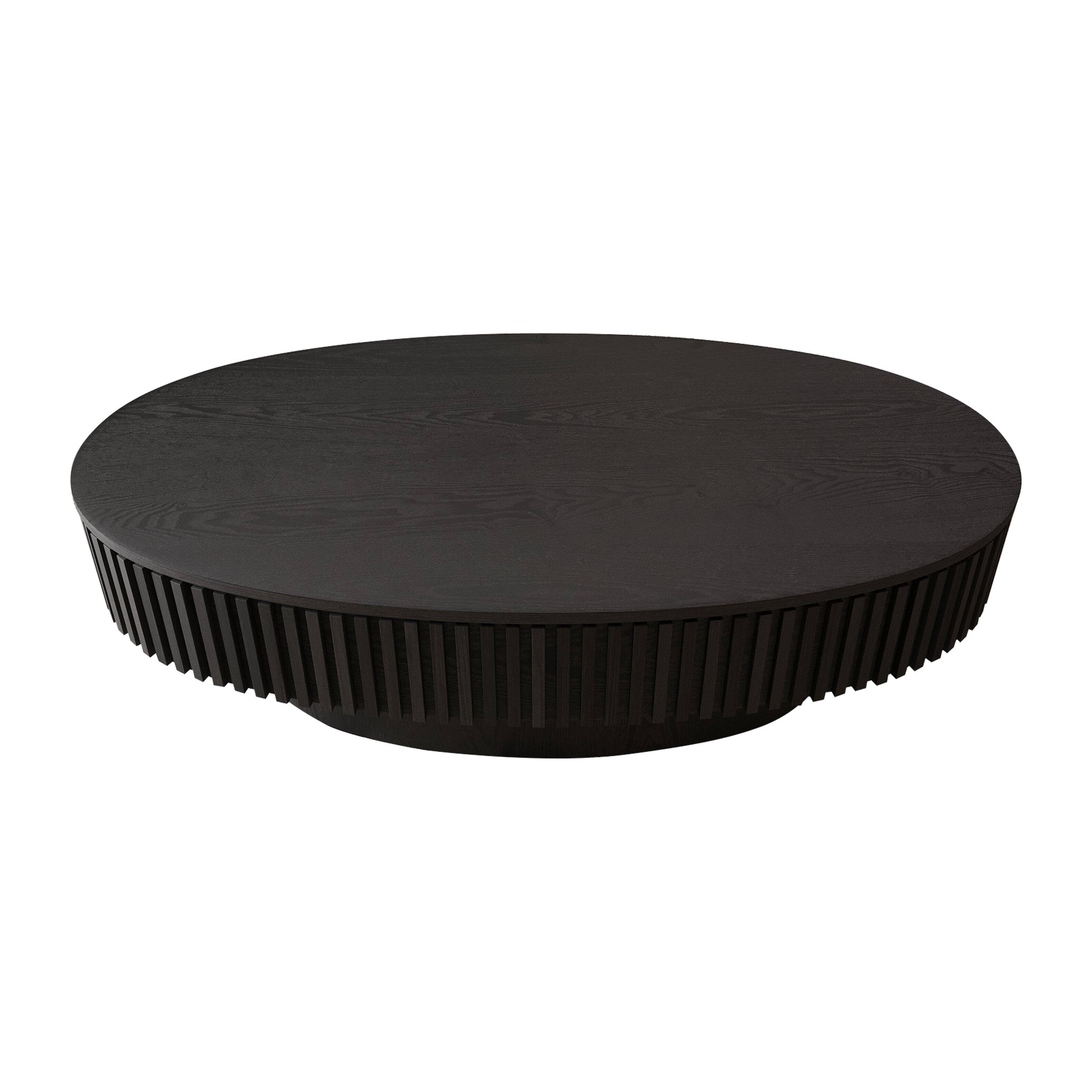 Alt View 7. Loheer - Loheer Forty Seven Inch Oval Coffee Table with Storage Black Wood Veneer Modern Center Table - Black.