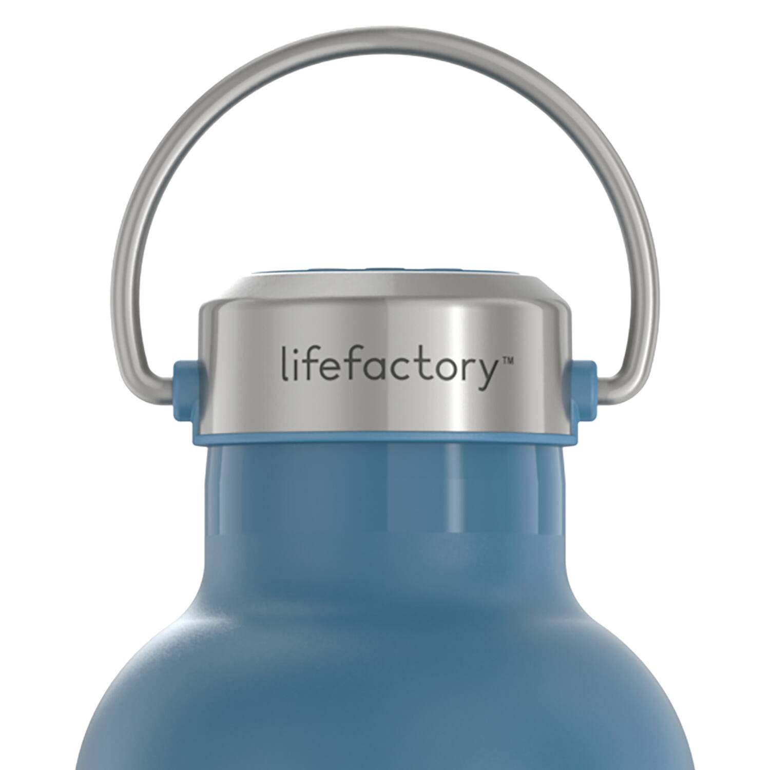 Alt View 5. Lifefactory - 32-Oz Stainless Steel Vacuum-Insulated Sport Bottle - Dark Denim.