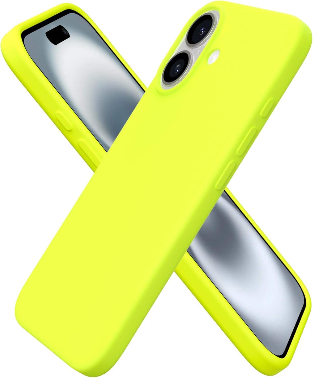 Front. Ornarto - ORNARTO Compatible with iPhone 16 Case 6.1", Liquid Silicone 3 Layers Full Covered Protective Cover-Fluorescent Yellow - Fluorescent Yellow.