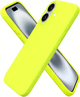 Ornarto - Compatible with iPhone 16 Case 6.1", Liquid Silicone 3 Layers Full Covered Protective Cover - Fluorescent Yellow