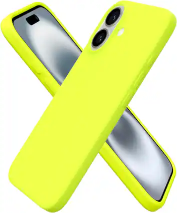 Front. Ornarto - ORNARTO Compatible with iPhone 16 Case 6.1", Liquid Silicone 3 Layers Full Covered Protective Cover-Fluorescent Yellow - Fluorescent Yellow.