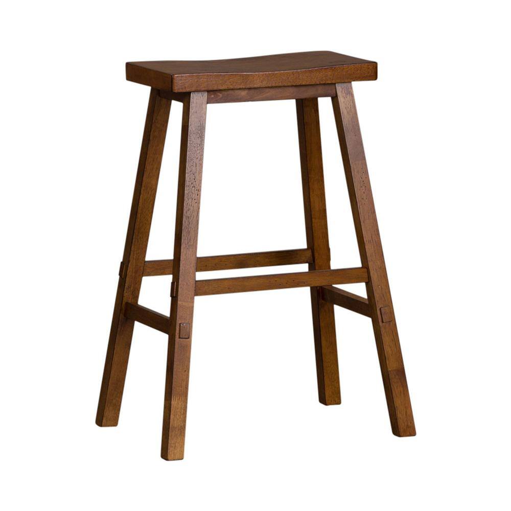 Left. Liberty Furniture Industries - Creations 30 Inch Sawhorse Stool - Tobacco (RTA) in Various - Brown.