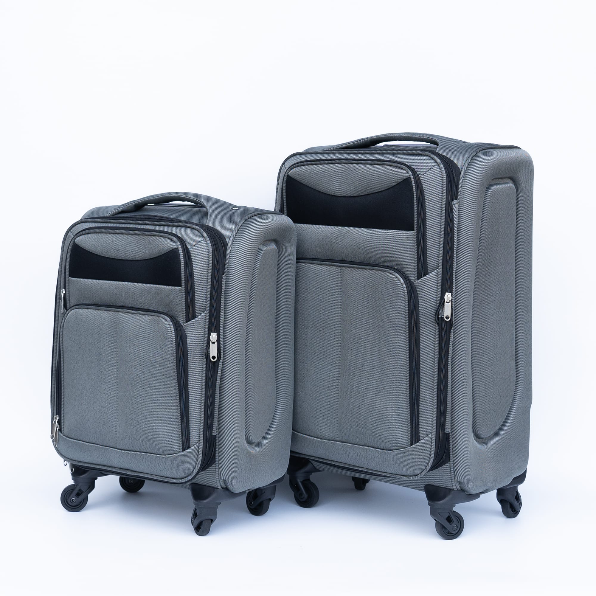 Ecooso - 20"/24" 2-Piece Oxford Softside Luggage Set with Spinner Wheels and Adjustable Handle (Blue) - Gray