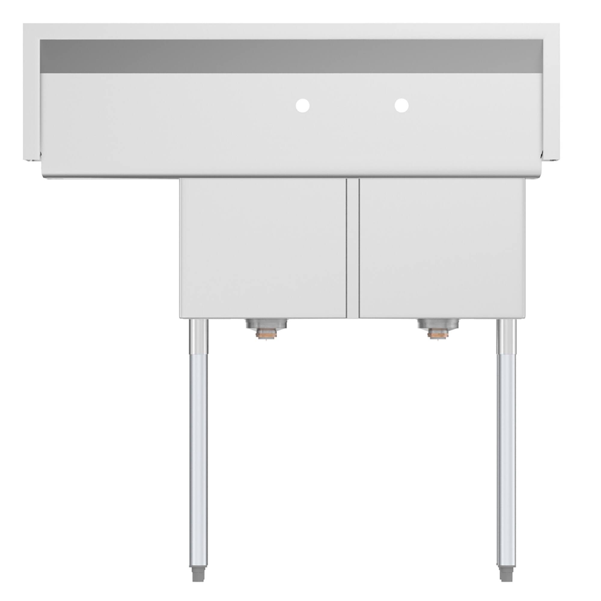 Back. Koolmore - 43 in. Two Compartment Stainless Steel  Sink with Drainboard, Bowl Size 14"x 16"x 11" SB141611-12R3. - Stainless Steel.