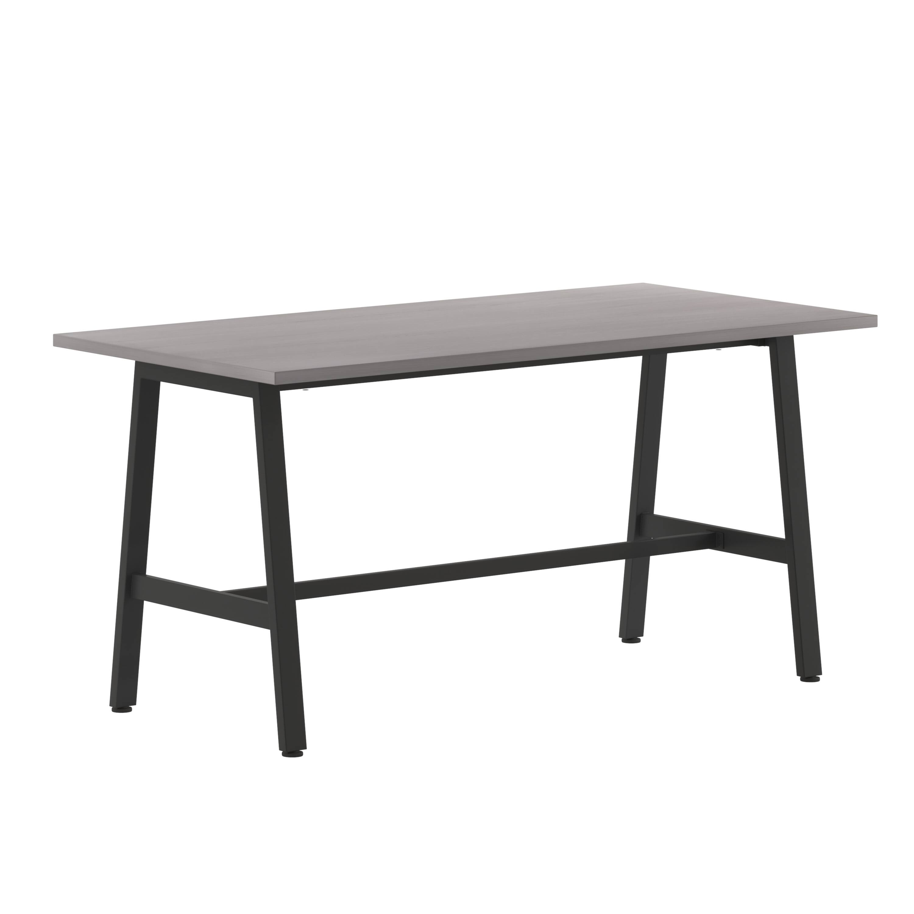 Alt View 1. Emma + Oliver - Remy 60x30 Dining or Gaming Table with Double Sided Laminate Table Top and Heavy Duty A-Frame Steel Base - Gray Oak.