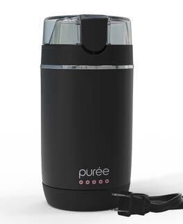 Tzumi - Electric Coffee Grinder, One-Touch Spice, Herb, and Coffee Bean Grinder with Stainless-Steel Blades - Black