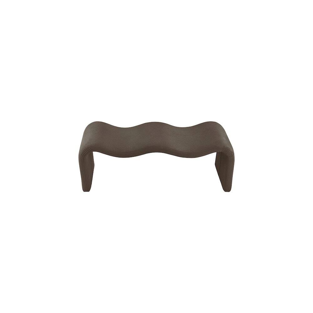 Alt View 4. Meridian Furniture - Willow Brown Corduroy Fabric Bench - Brown.