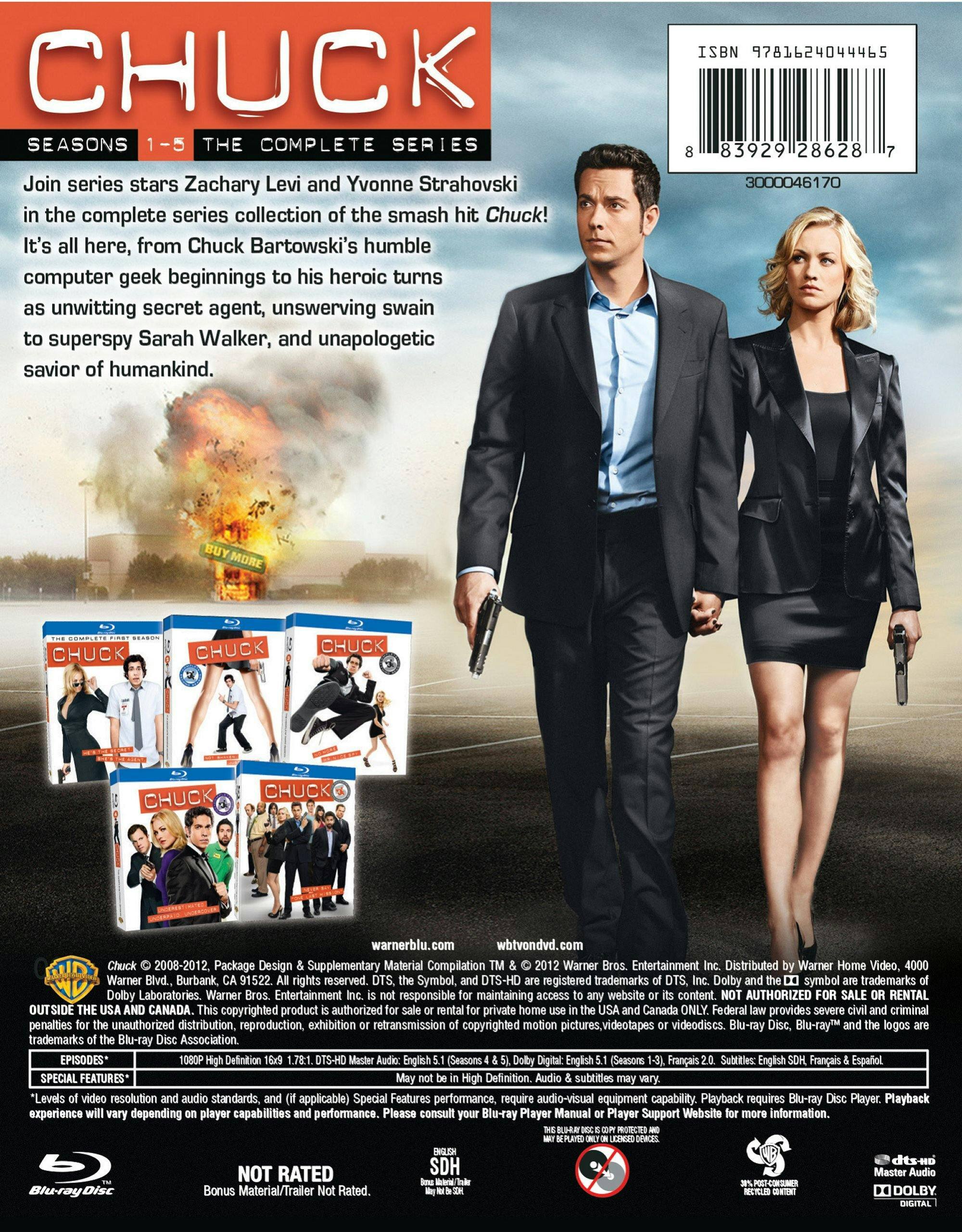 Angle. Chuck: The Complete Seasons 1-5 (Collector's Edition Box Set) [Blu-ray].