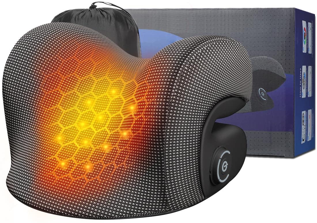 Live At Space - Cordless Heated Neck Stretcher with Graphene Pad, 3 Heat Levels, 2000mAh, 30min Auto-Off - 642146671302