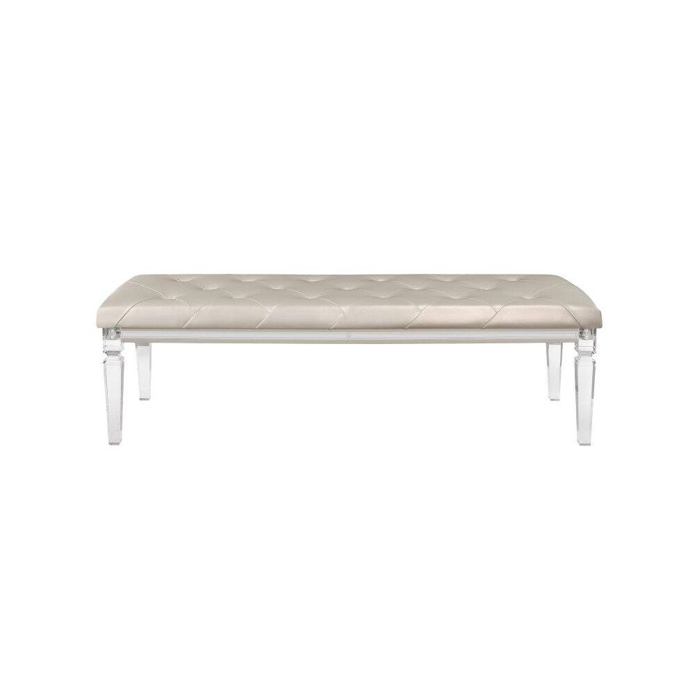 Left. Global Furniture USA - Traditional Glam Paris Champagne Bench - Champagne.