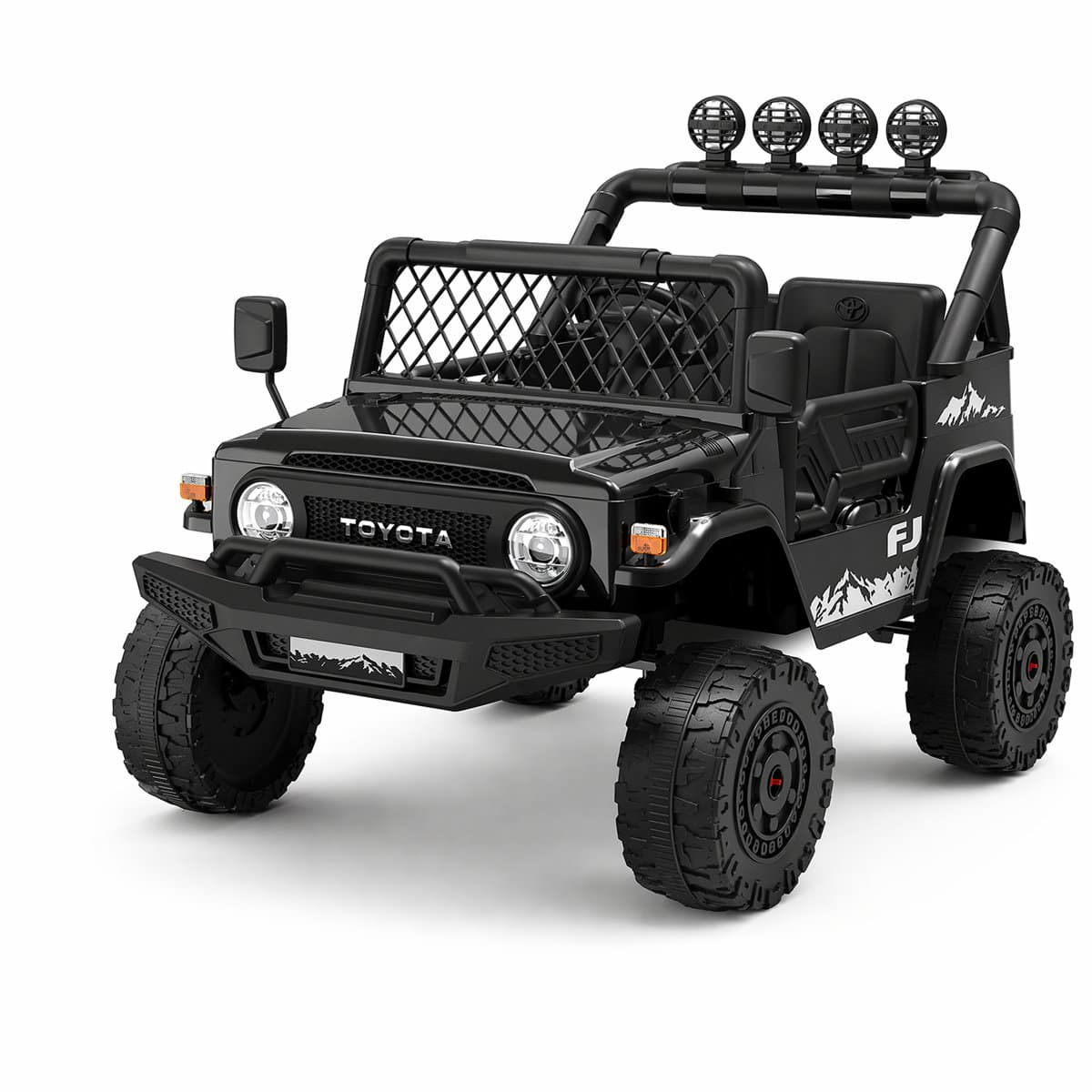Front. Wisairt - 24V Kids Ride-On Car, 400W Officially Licensed Toyota FJ Cruiser with Remote Control - Black.