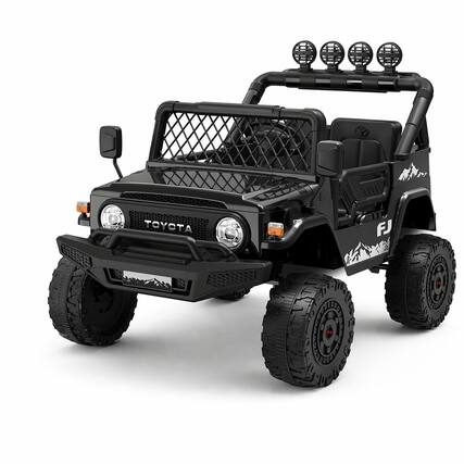 Front. Wisairt - 24V Kids Ride-On Car, 400W Officially Licensed Toyota FJ Cruiser with Remote Control - Black.