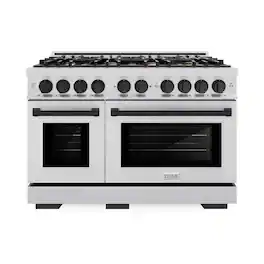ZLINE - Autograph Edition 48" Freestanding Select Gas Range w/ 8 Burners & Matte Black Accents (HGRZ-48-MB) - Stainless Steel